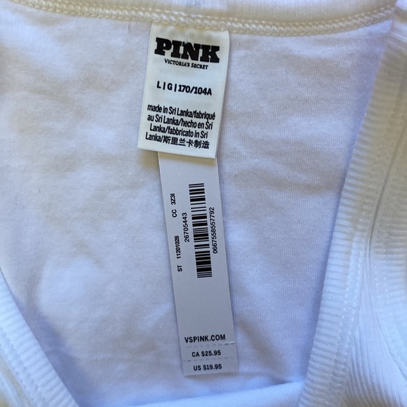 Rib Crop Tank Top PINK VS - Picture 2 of 3